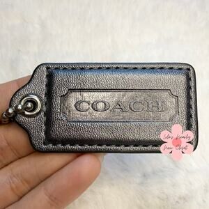 2" COACH Metallic Gray Fob Bag Charm Hang tag Hangtag